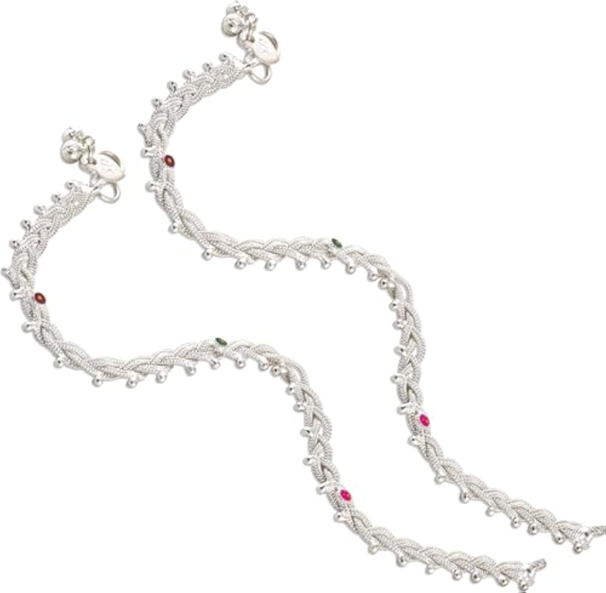 4pc Traditional Alloy Anklet Payal Set for Women