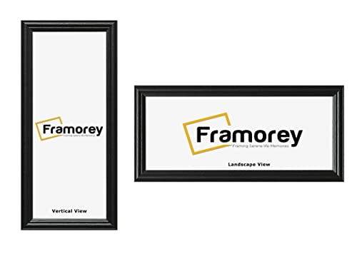 FRAMOREY Panoramic Style Black Picture Frame, 10x4 Inch Size Photo Frames, LW Antique Poster Frame, Wall Hanging Oxford Frames, Photo Print Frame