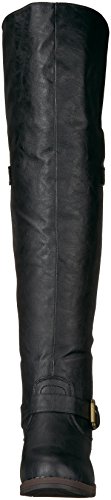 Brinley Co. Womens Wide Calf Over-The-Knee Inside Pocket Buckle Studded Boots Black, 11 Wide Calf Us #TOP1