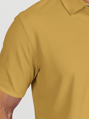 Image of BULLMER Trendy Solid Zipper Collar /Polo Neck Tshirt for Men
