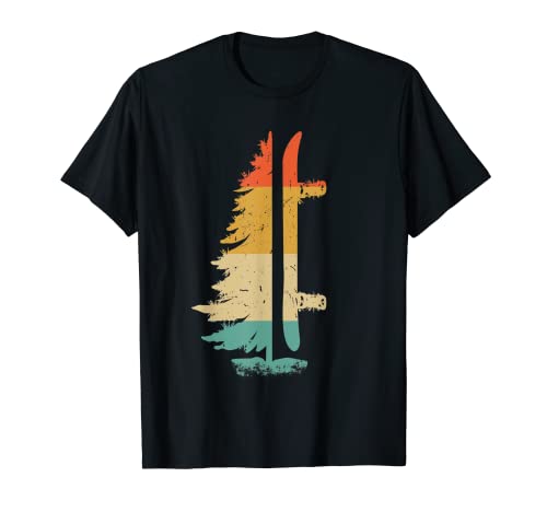 Snowboard Pine Tree Vintage Snowboard Fanatic Winter Fan Camiseta