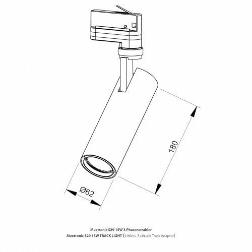 Mextronic 3-Phasen-Strahler für Stromschienen: 15W, Ø 62mm (Warmweiß)