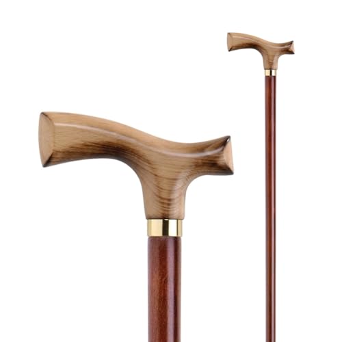 Flexor - Bastón de Madera para Caminar | Diseño Ergonómico y Elegante | Movilidad para Adultos y Mayores | Bastón de Paseo, Marrón, Madera