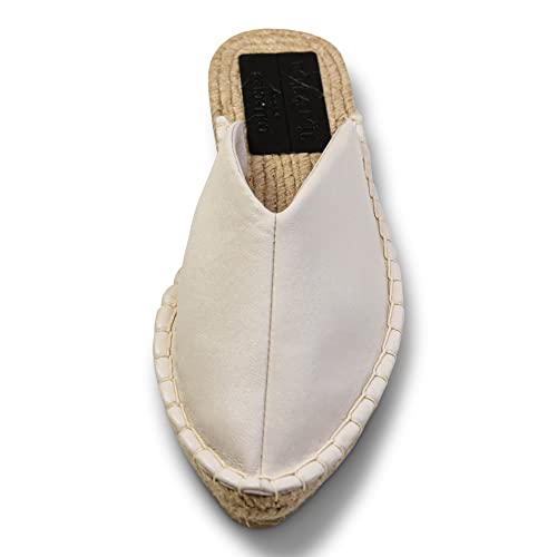 Mules espadrilles bout pointu blanc chaussure plate été 37 - 2