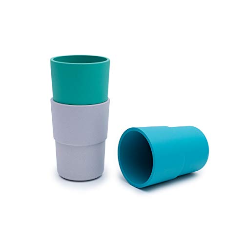 Bobo&Boo Plant-Based Cups For Kids – Melamine And Bpa Free - Microwavable And Dishwasher Safe - Eco-Friendly Toddler Drinking Cup Set - Lagoon #TOP4