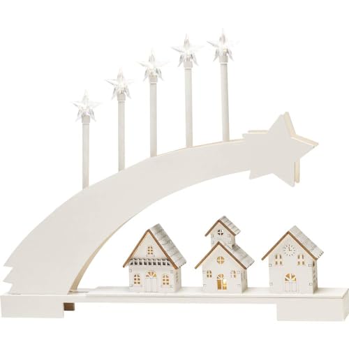 Konstsmide LED Holzsilhouette, Komet, sternenförmige Birnen, 6H...