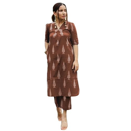 Image of SHIENZY Cotton Blend Kurta Set for Women