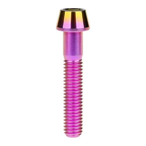 Image of Titanium Ti Bolt M5x9 16 18 20 25 30 35 40 45 50 55 60mm Tapered Head Screws Pack of 4 (M5x30mm, Purple Gold)