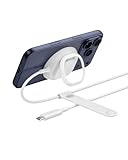 Belkin UltraCharge Wireless Charger mit Qi2 25W, Kompatibel mit MagSafe Ladegerät mit Passiver Kühltechnik und Ständer für iPhone 17-Serie, Pixelsnap, AirPods Pro, induktive Ladestation – Weiß