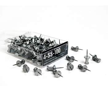: Aluminium and Stainless Steel 1/2in Push Pin : Box of 100