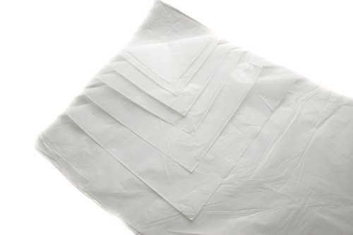 100 Large Sheets Of Acid Free White Tissue Wrapping Paper - Size 500mm x 750mm 20" x 30" 18gsm - Gift Parcel Packing Packaging Art Craft Wrap