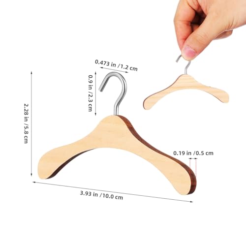Cintres en bois de qualité pour dressing et garde-robe de poupée 10cm