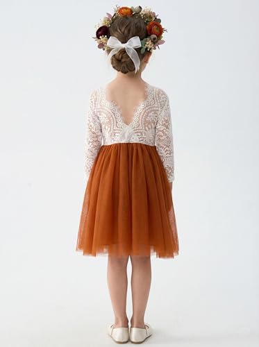Image of 2Bunnies Girl Peony Lace Back A-Line Straight Tutu Tulle Party Flower Girl Dress