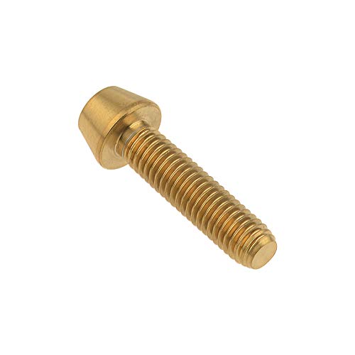 Image of Titanium Ti Bolt M5x9 16 18 20 25 30 35 40 45 50 55 60mm Tapered Head Screws Pack of 4 (M5x20mm, Gold)