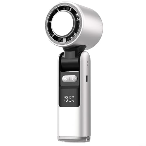 Aprilsunnyzone Ventilador de mano de 199 velocidades con función de refrigeración por hielo, ideal para viajes y días calurosos de verano (blanco)