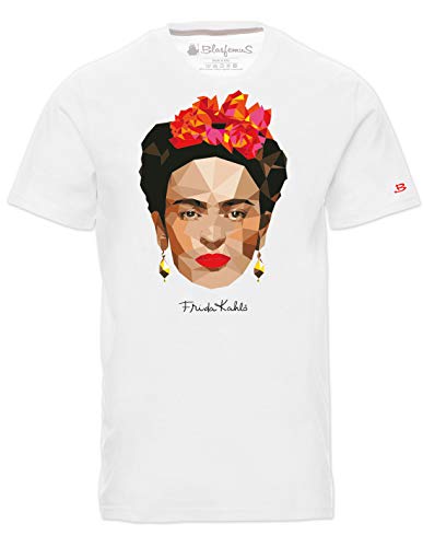 Camiseta de Frida Kalho, Original, Arte Poligonal estilizado - Mujer - Blanco - M