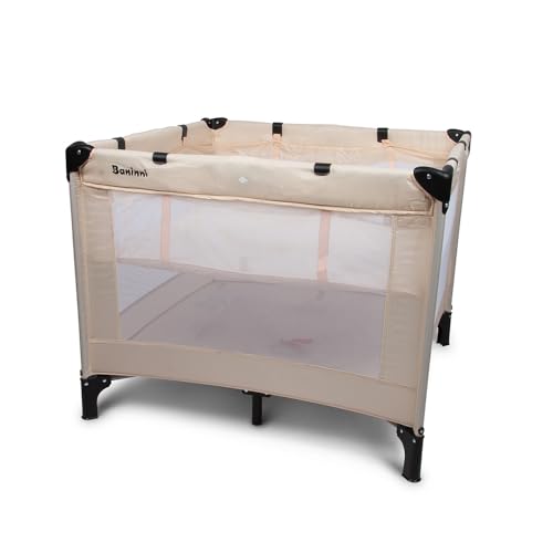Baninni 2-en-1 Lit Parapluie avec Réhausseur Neva Sable