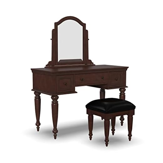 Lafayette Cherry Vanity Table and Bench by Home Styles