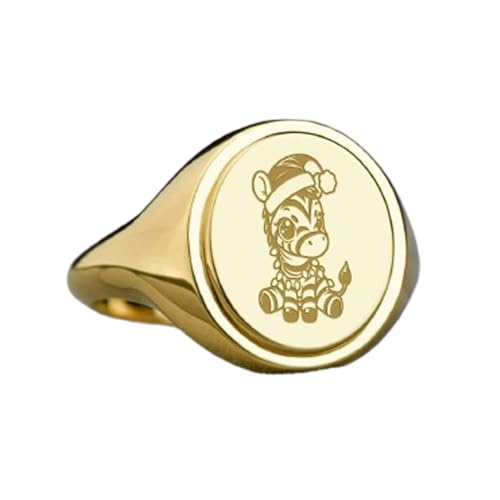 Bague zèbre argent 925 | Cadeau idéal chevalière plaquée or