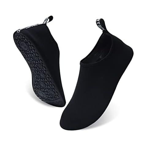 Water Shoes Quick Dry Barefoot Shoe Non-Slip Swim Shoes Flexible Yoga Socks Comfy Slip-on Safety Footwear Beach Shoes Black Cover