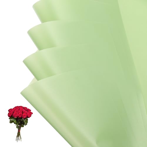 Papier d'emballage fleur PATIKIL étanche vert pour bouquets de mariage | Lot de 20 feuilles