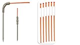 Rebound Reflective Driveway Markers, 4ft Fiberglass Flexible Round Rebounding “Spring Loaded Poles” with Night Time Reflective Marks, Frozen Ground Penetrating Spikes Easy Installation , 6Pk Orange