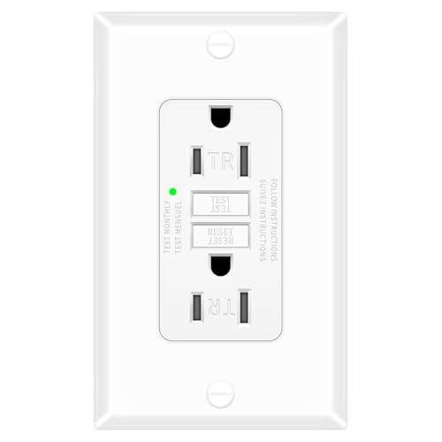 1 Pack 15A GFCI Outlet Tamper-Resistant Self-Test, ETL Listed White