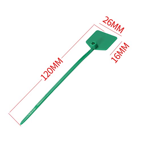 Image of Waterproof Shipping Tags - Self Locking Nylon Writable Marker Ties for Luggage Identification, Plastic Straps Label Mark, Seal Zip Tie for Labeling - 100pcs (Green)
