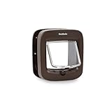 PetSafe - Chatière à Puce Électronique - pour l'intérieur ou à l'extérieur - Accès RFID Multi-Utilisateur pour jusqu'à 40 Animaux - 4 Options de Fermeture, Installation Facile - Marron