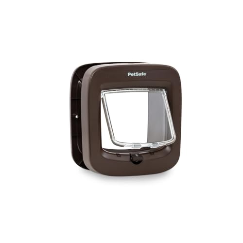 PetSafe - Chatière à Puce Électronique - pour l'intérieur ou à l'extérieur - Accès RFID Multi-Utilisateur pour jusqu'à 40 Animaux - 4 Options de Fermeture, Installation Facile - Marron