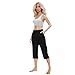 Hvyesh 2025 Dress Capri Pants for Women Wide Leg Business Casual Capris Summer with Pockets Dressy Stretchy Yoga Pants Black M