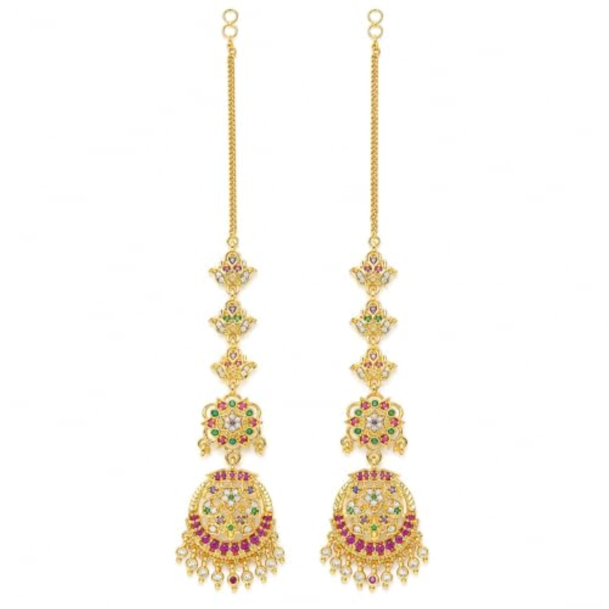 Women's Ear Chain Earrings, Traditional Ethnic Design