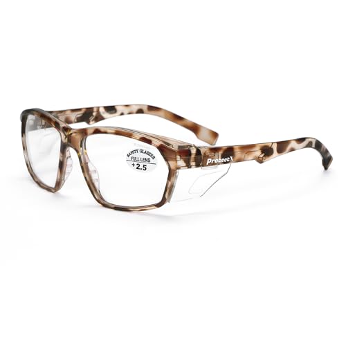 ProtectX Stylish Safety Reading Glasses Anti-Fog Scratch Leopard Print reading 2.5