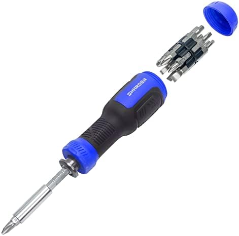 SHARDEN Multibit Screwdriver 13-in-1 Screw Driver Set Adjustable Extension Screwdriver Multitool All in One with Torx Security, Flat Head, Phillips, Hex, Square and 1/4 Nut Driver