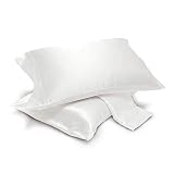 Pack of 2 Satin Pillowcases for Hair and Skin, Satin Pillow Cases Set of 2 Pillow Cover with Envelop