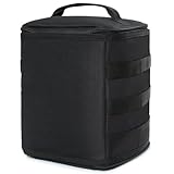 DancJulieガス缶収納 キャンプ·ピクニック·釣り·アウトドア キャンプ用品 キャンプ収納ボックス 食器 収納ケース ソフトコンテナバッグ キャンプ ギアケース (黑色) [並行輸入品]