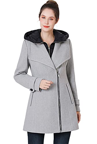 Amazon.com: BGSD Women Rue Wool Blend Asymmetric Zipper Walking
