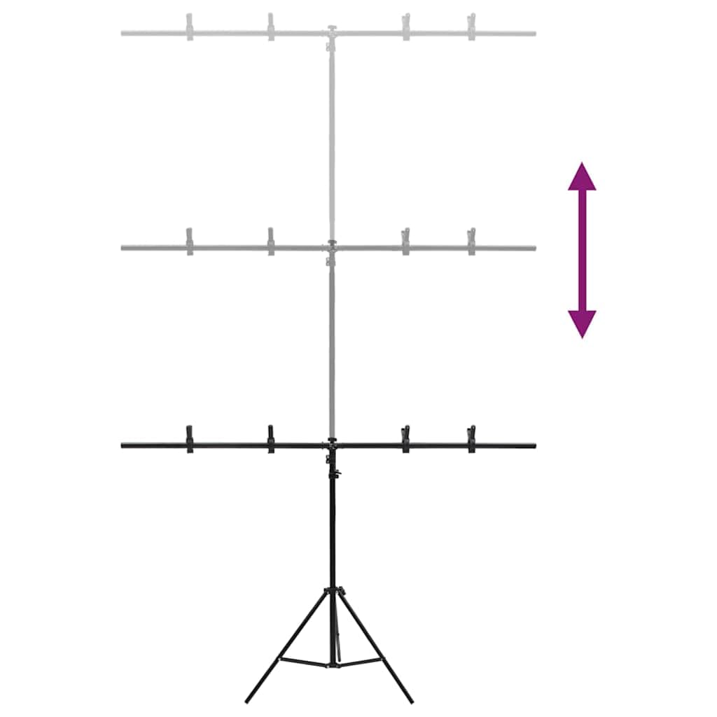 Stojak w kształcie litery T do studia fotograficznego 151 x 60 cm, regulacja wysokości 70-200 cm, profesjonalny statyw z torbą do przenoszenia i klipsami do nagrywania wideo