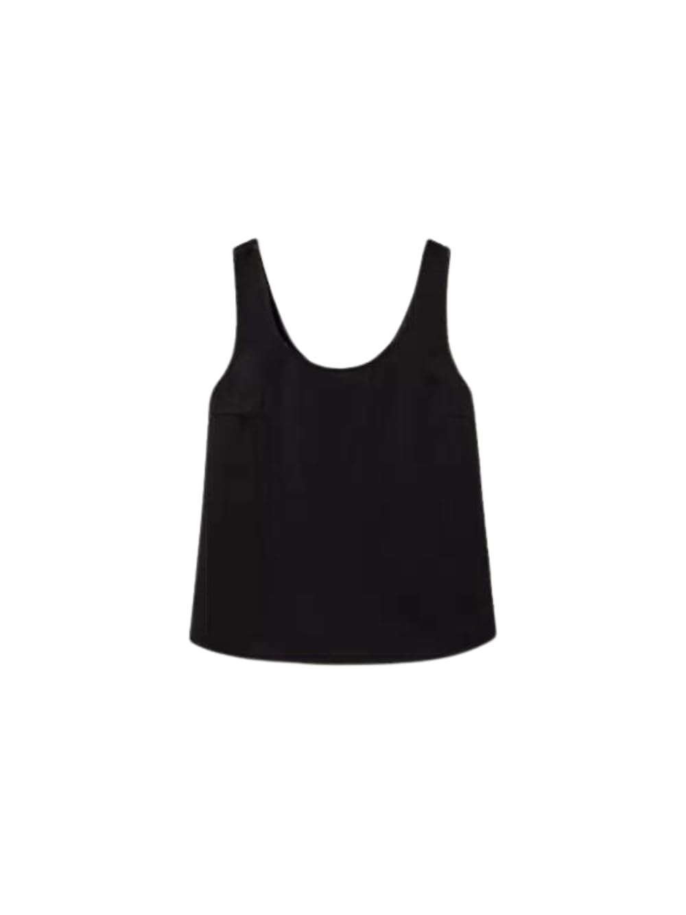 Twinset Top Twinset in Raso, Collo Tondo, Spalline Larghe, Linea Dritta, vestibilità Regular, Colore Nero