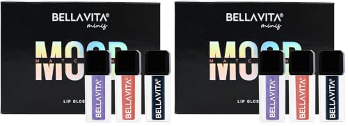 Image of BELLAVITA Mini Lip Gloss Set of 3 | 2ml each | Gift Set | Color Changing Based on pH | Glossy Finish | Hydrating & Non-sticky | Lip Gloss for Women (Pack of 2)