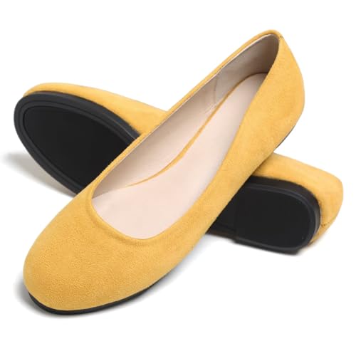 Image of Dear Time Women's Flats Comfortable Slip On Ballet Flats Soft Solid Casual Shoes