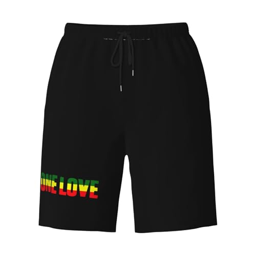 One Love with Rasta Mens Swim Trunks Quick Dry Board Shorts 7" - Hawaii Beach Swimwear4
