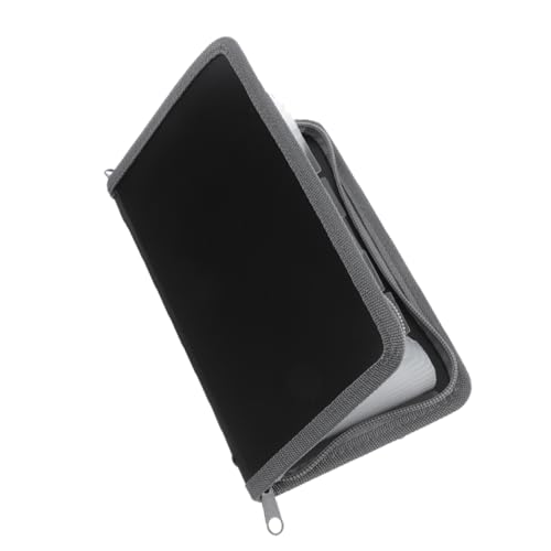 OSALADI Mini Accordion File Organizer with Zipper Multilayer Document Storage Bag for Receipts Cards and Items Compact and Portable Design Trim with Transparent Pages