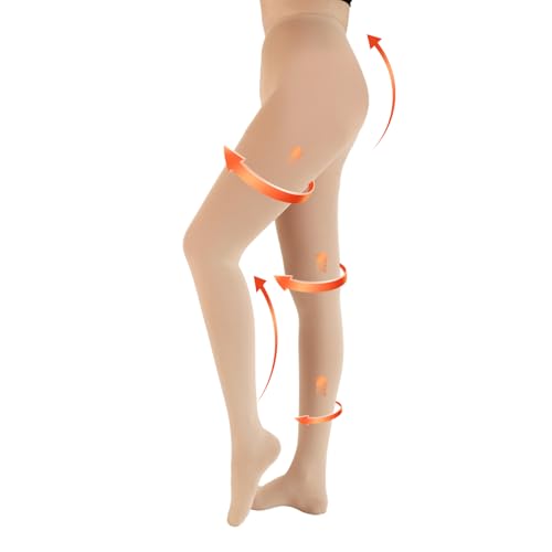Image of Medical Compression Tights for Women, 20-30 mmHg Closed Toe Compression Pantyhose Support Graduated Compression Stockings Leggings Tights for Varicose Veins Edema