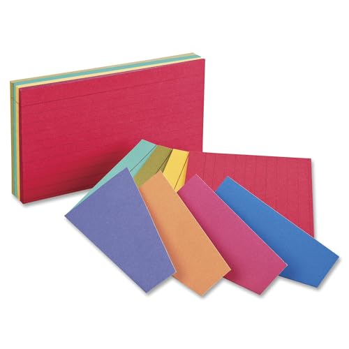 Oxford Extreme Index Cards, 3 x 5 Inches, Assorted Colors, 100 per pack (04736)