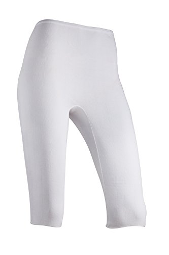 Indera Women's 100-Percentage Cotton 1x1 Rib Below Knee Pant (3-Pack), White, XX-Large