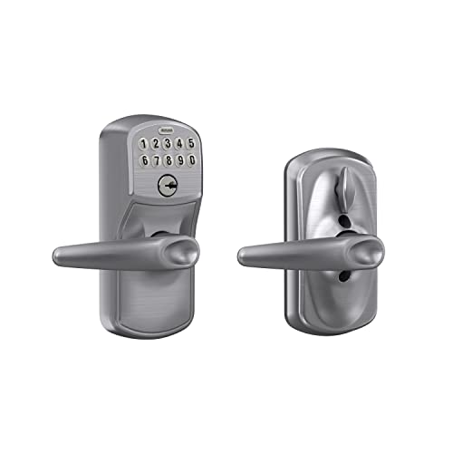 One-Day Sale: Up to 60% Off SCHLAGE FE595 PLY 626 JAZ Plymouth Keypad Entry with Flex-Lock and Jazz Style Levers, Brushed Chrome