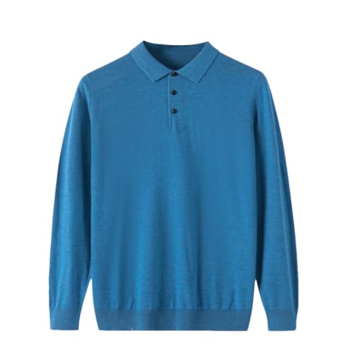 Men's Wool Knitted Polo Neck Sweater Solid Breathable Thin Loose Casual Top.