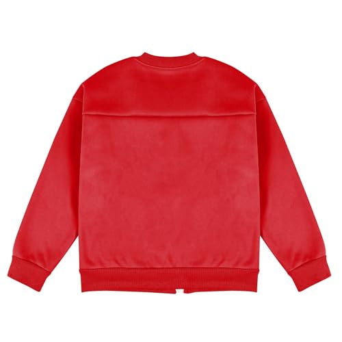 Girls Zip Up Jackets Fashion Fall Long Sleeve Sweatshirts Oversized Comfortable Jacket Outerwear with Pockets 5-13Y4