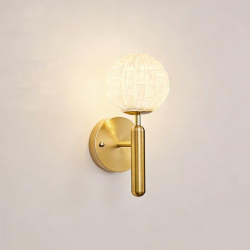 Lámpara de pared de oro nórdico y vidrio con leche para tocador contemporáneo 2